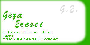geza ercsei business card